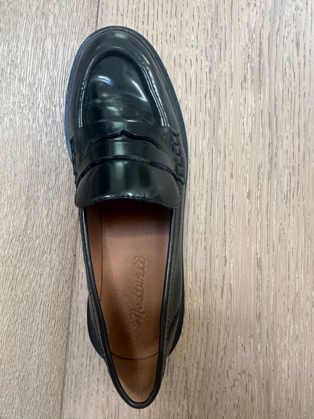 Madewell Black Leather Penny Loafer